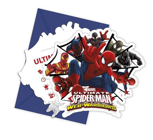 Zaproszenia urodzinowe „Spider-Man” – 6 szt. + koperty