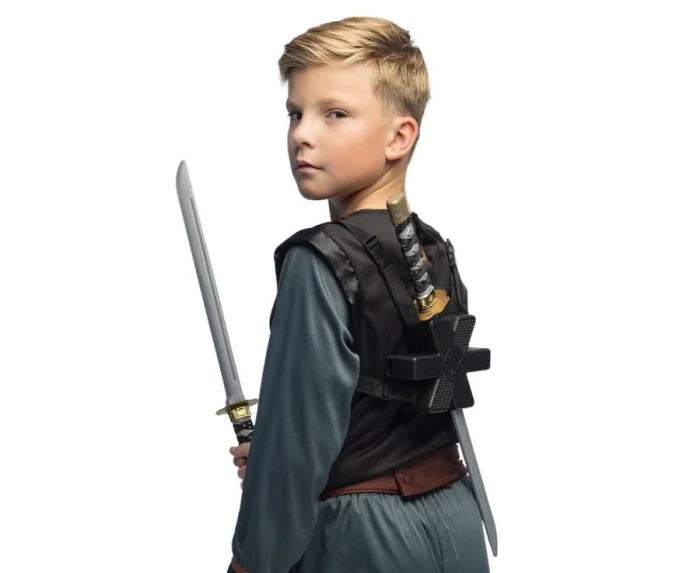 Zestaw 2 mieczy Ninja z uchwytem na plecy – 52 cm - Costume Accessories