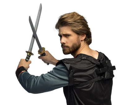 Zestaw 2 mieczy Ninja z uchwytem na plecy – 52 cm - Costume Accessories