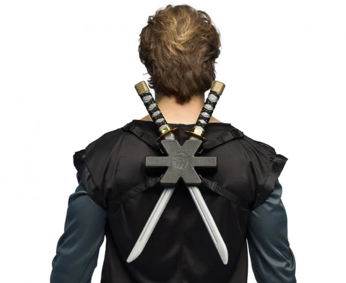 Zestaw 2 mieczy Ninja z uchwytem na plecy – 52 cm - Costume Accessories