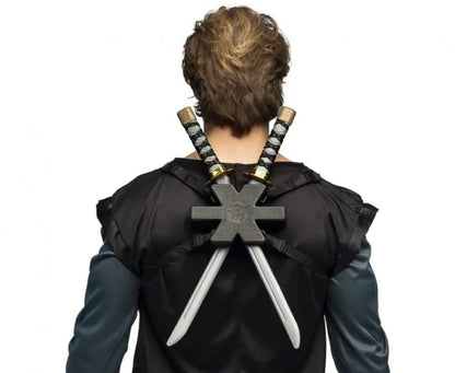 Zestaw 2 mieczy Ninja z uchwytem na plecy – 52 cm - Costume Accessories