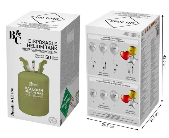 Zestaw 24 czerwonych balonów foliowych serc + hel + wstążka+ ciężarek