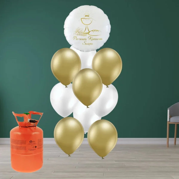 Zestaw balonów komunijnych z helem nr. 1
