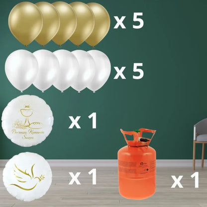 Zestaw balonów komunijnych z helem nr.2