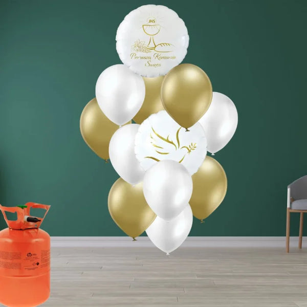 Zestaw balonów komunijnych z helem nr.2