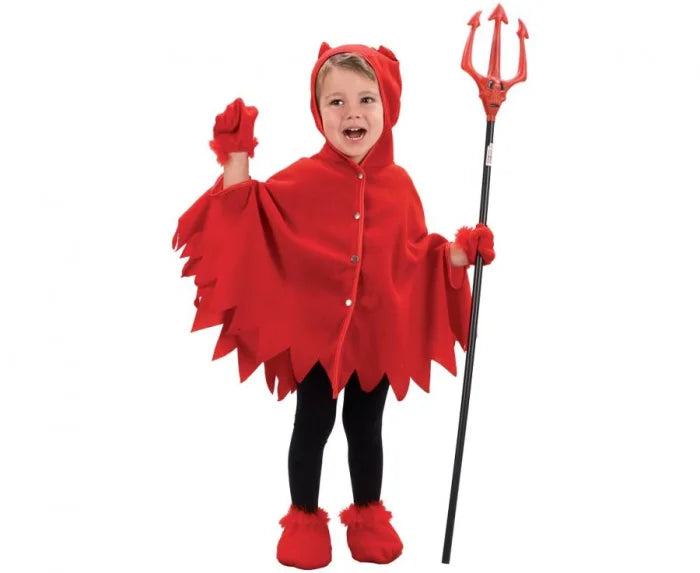 Zestaw dla dzieci Mały Diabełek (peleryna z kapturem rękawiczki) rozm. 92/104 cm (ok. 3–4 lata) - Costumes