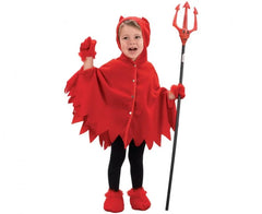 Zestaw dla dzieci Mały Diabełek (peleryna z kapturem rękawiczki) rozm. 92/104 cm (ok. 3–4 lata) - Costumes