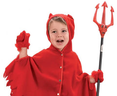 Zestaw dla dzieci Mały Diabełek (peleryna z kapturem rękawiczki) rozm. 92/104 cm (ok. 3–4 lata) - Costumes