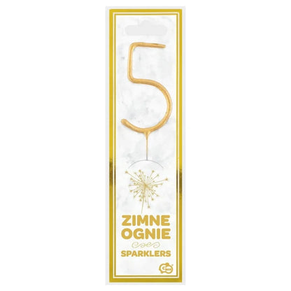Zimne ognie złota cyfra 5 zimny ogień