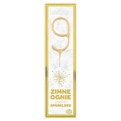 Zimne ognie złota cyfra 9 zimny ogień