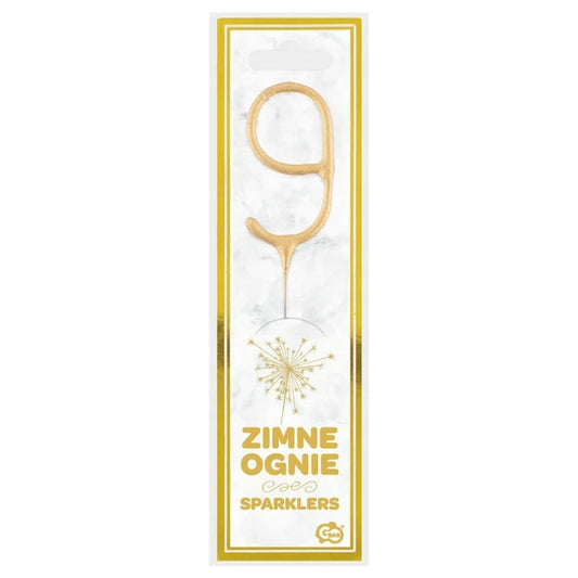 Zimne ognie złota cyfra 9 zimny ogień
