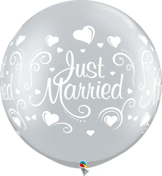 Balony Lateksowe 30" Qualatex "Just Married" Serca, 80 cm, 2 szt.