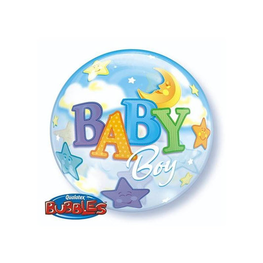 Balon, foliowy 22" QL Bubble Poj."Baby Boy - Księż