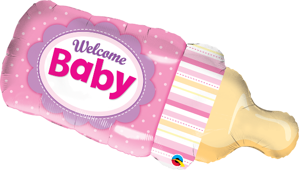 Balon, foliowy 39" QL "Welcome Baby Bottle"