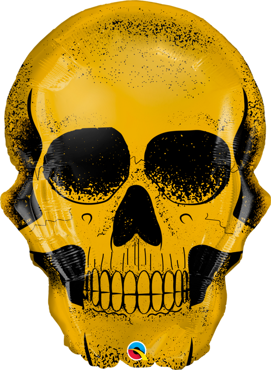 Balon foliowy czaszka złota halloween szkielet