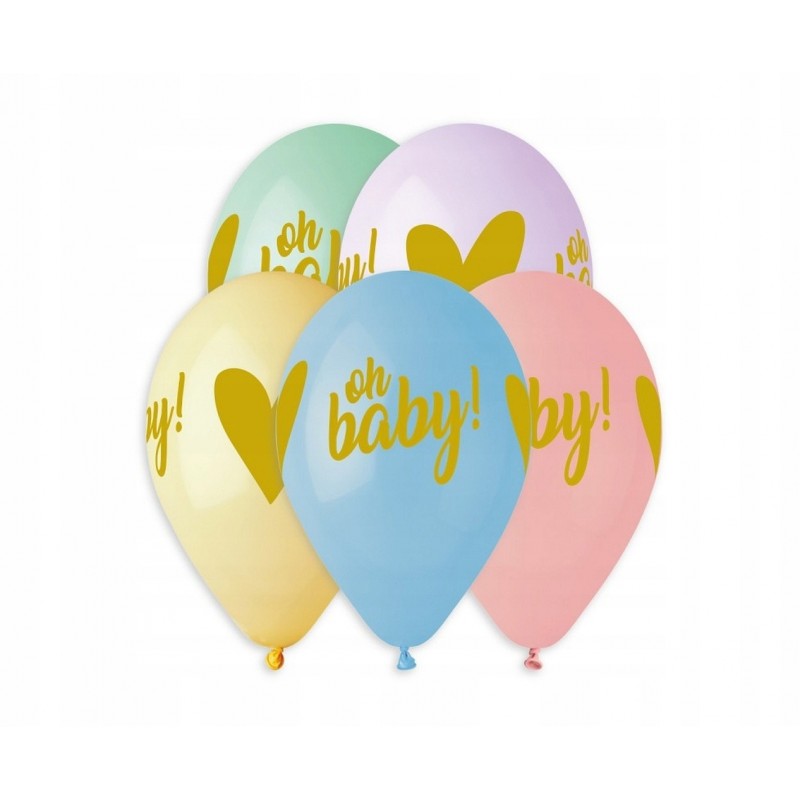 Balony Premium Hel Oh Baby!, 13 Cali/ 5 Szt.. Godan