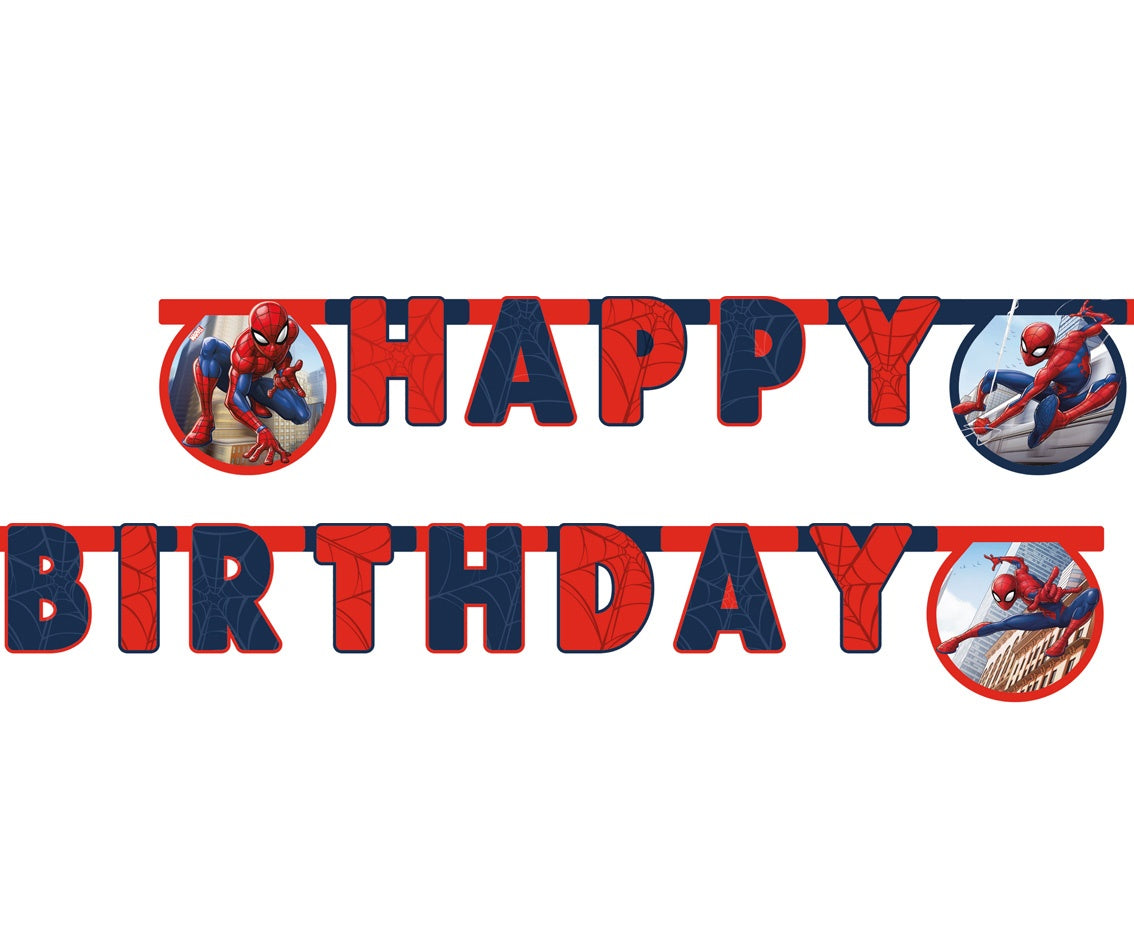 Banner Spiderman Crime Fighter - Happy Birthday, 200cm