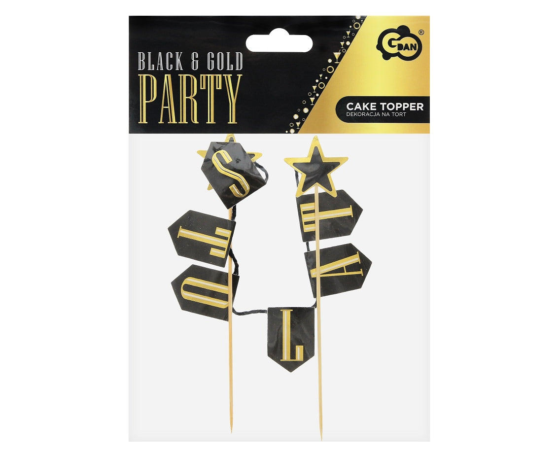 Dekoracja papierowa na tort B&G Party - Sto Lat, flagi