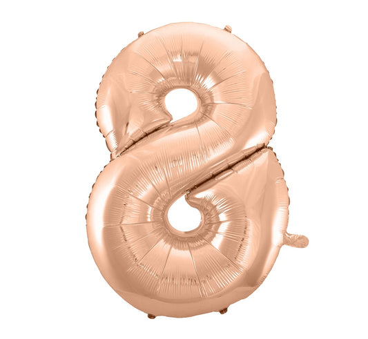 Balon foliowy Cyfra 8, różowo-złota, 92 cm