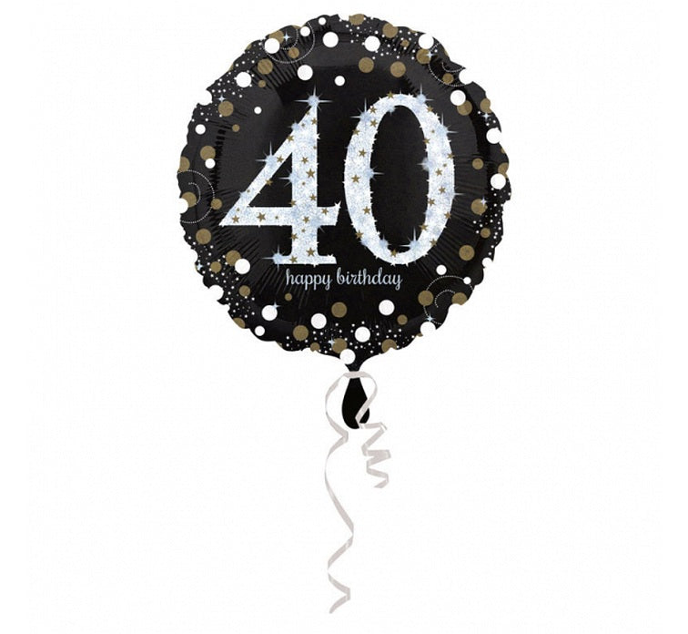 Balon foliowy Liczba 40, Sparkling Birthday 40, 43 cm