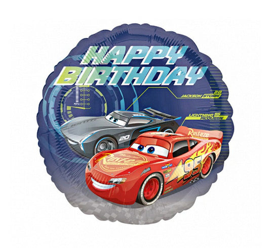 Balon foliowy na urodziny 18 cali, Cars - Happy Birthday