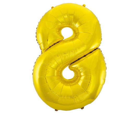 Balon foliowy Cyfra 8, złota, 92 cm