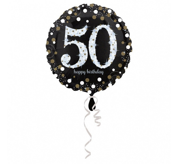 Balon foliowy Liczba 50, Sparkling Birthday 50, 43 cm