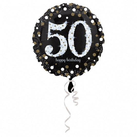 Balon foliowy Liczba 50, Sparkling Birthday 50, 43 cm