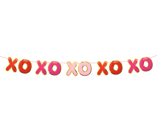 Girlanda papierowa XOXO, złoty kontur, 200 cm
