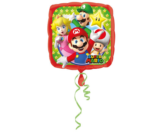 Balon foliowy Mario Bros 43 cm, zapakowany