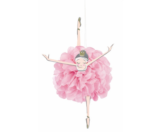 Dekoracja Ballerina pink&gold 1st birthday, 3 szt.