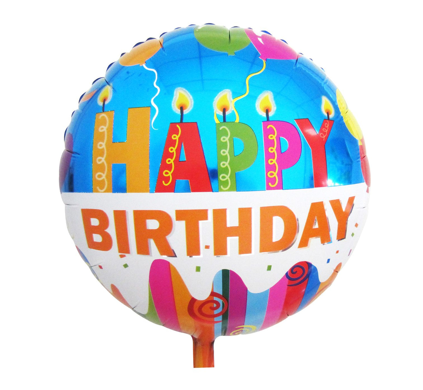Balon foliowy urodzinowy Happy Birthday (świeczki), 18 cali
