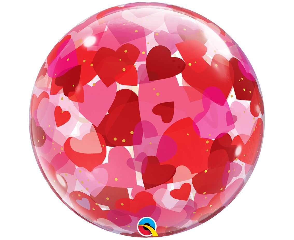 Balon foliowy Bubble Poj."I Love You Paper Hearts" 22" QL