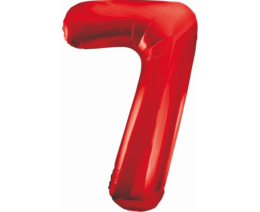 Balon foliowy Cyfra 7, czerwona, 85 cm