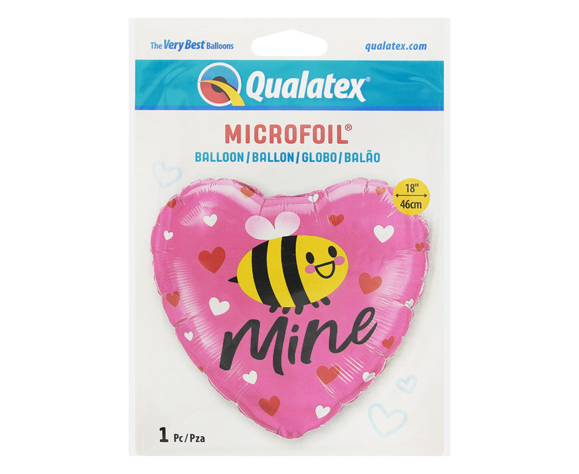 Balon foliowy 18 cali QL HRT Bee Mine Hearts