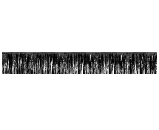 Girlanda dekoracyjna B&C, metaliczne frędzle, czarna, 30x300 cm