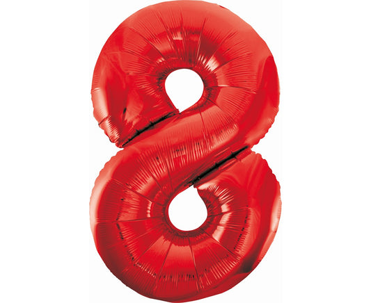 Balon foliowy Cyfra 8, czerwona, 85 cm