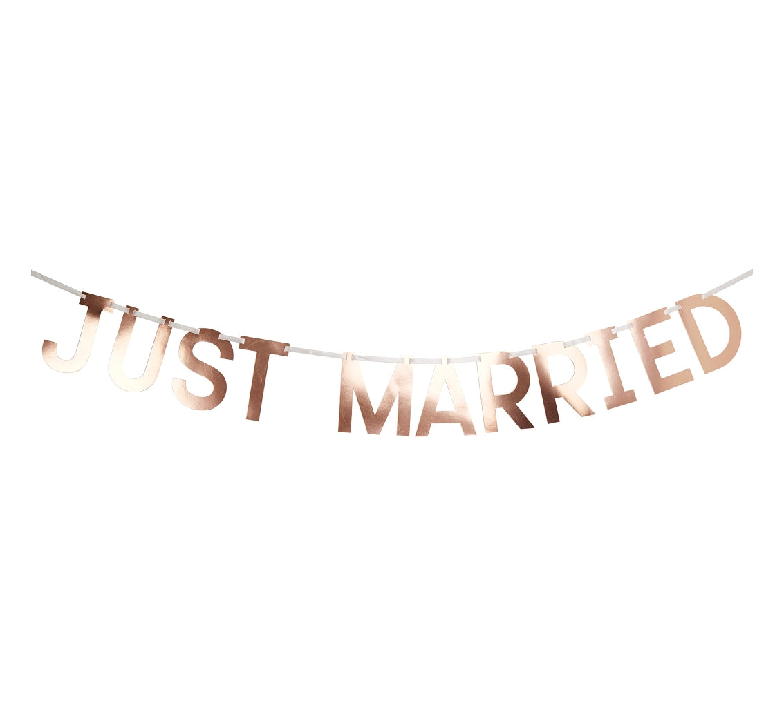 Baner z napisem Geo Blush - Just Married, 1.5m