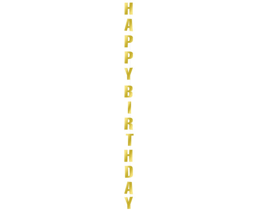 Dekoracja pionowa B&C Happy Birthday, złota, 170 cm