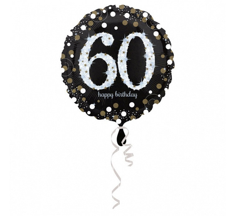 Balon foliowy Liczba 60, Sparkling Birthday 60, 43 cm