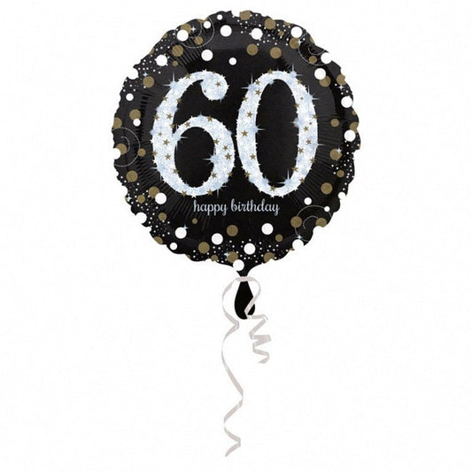 Balon foliowy Liczba 60, Sparkling Birthday 60, 43 cm