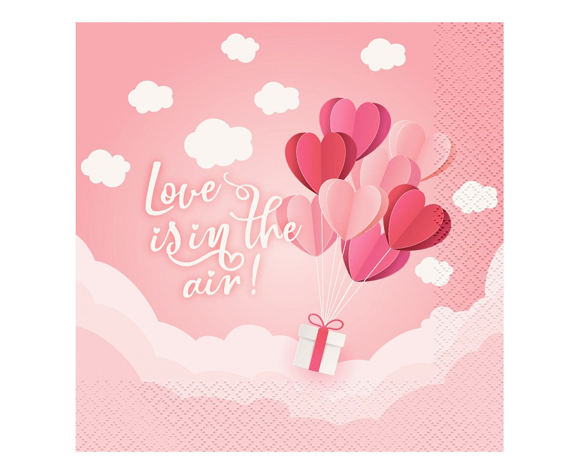 Serwetki Kolekcja Love Is In The Air (różowe), 33x33 cm, 20 szt.