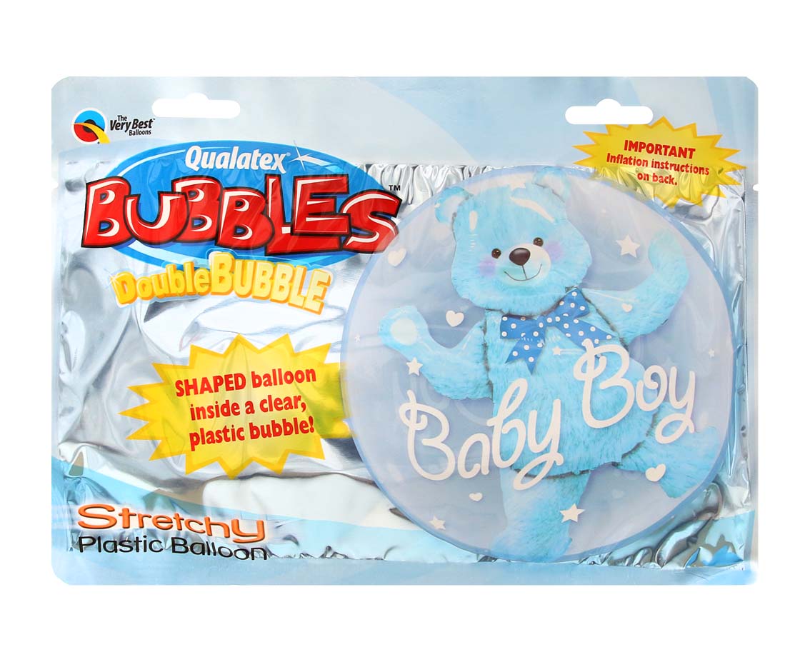 Balon foliowy 24 cali QL Bubble, MIŚ w balonie Baby Boy