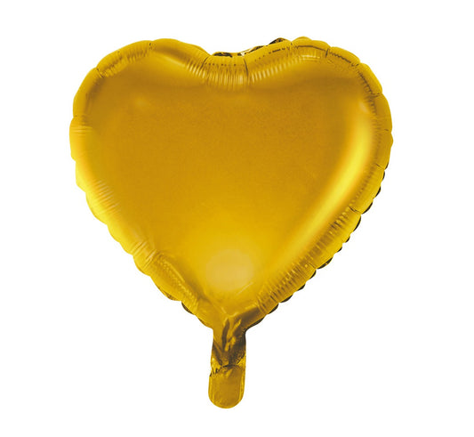 Balon foliowy SERCE, matowe, złote, 18 cali