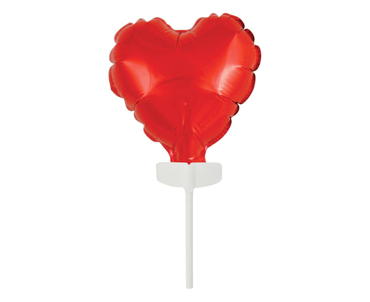 Balon foliowy serce na patyczku 8 cm, czerwone