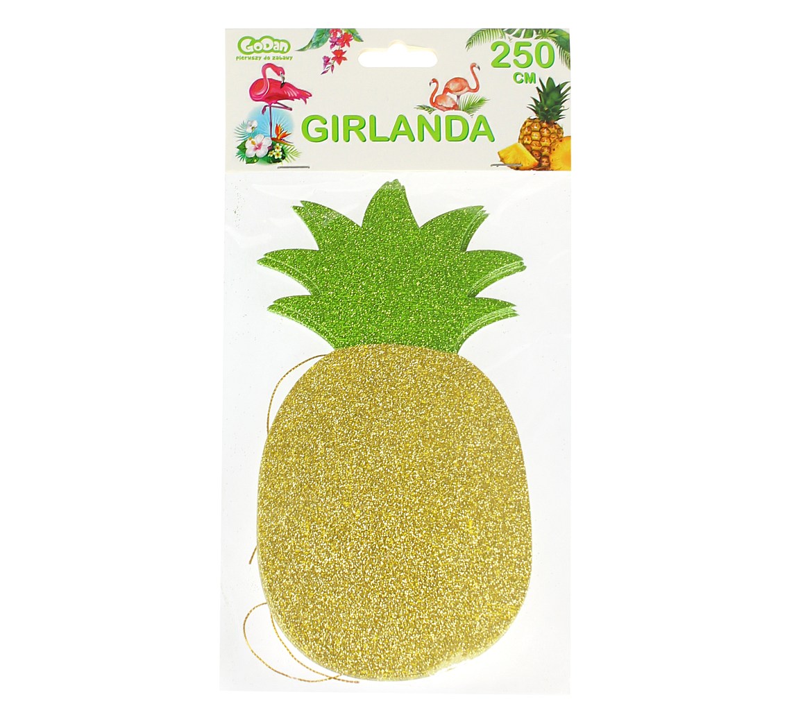 Girlanda brokatowa Ananas - zielone listki
