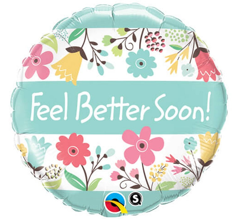 Balon foliowy 18 cali QL, Feel Better Soon! Kwiatki