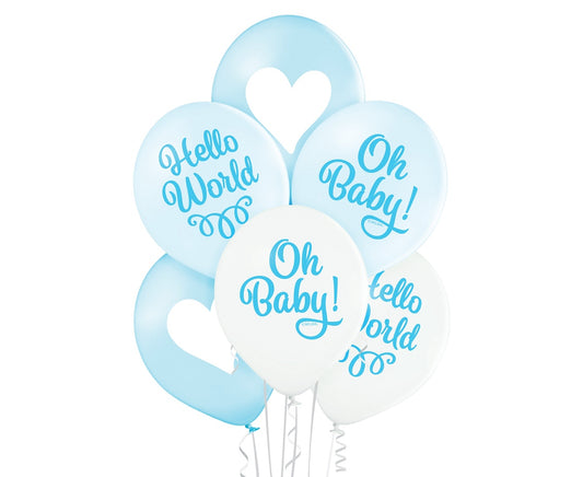 Balony na Baby Shower Oh Baby Boy, D11, 30 cm, 6 szt.