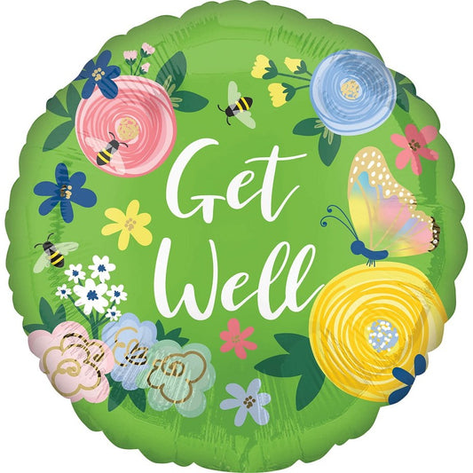 Balon foliowy Get Well Floral Garden, 18 cali