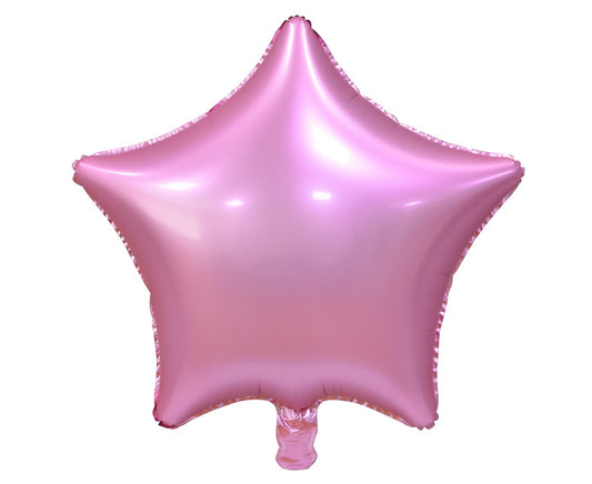 Balon foliowy GWIAZDA, matowa, różowa, 19 cali
